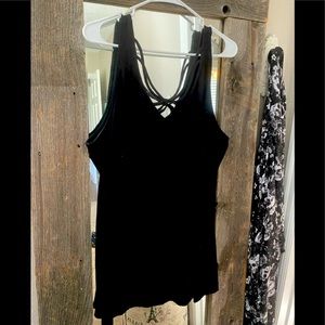 Black strapy cami material tank top